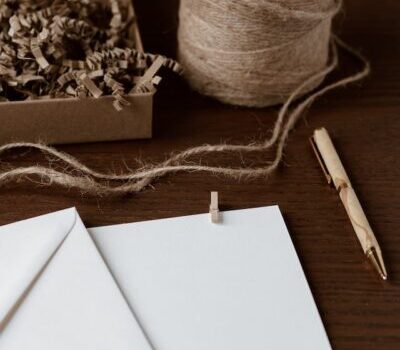 blank cards and roll of twine